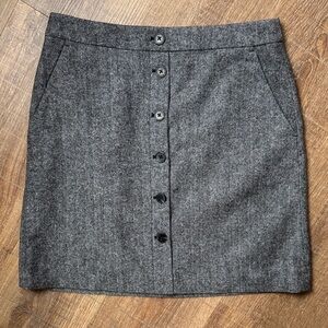 J. Crew Charcoal Button-Front Mini Skirt-  length 17.5